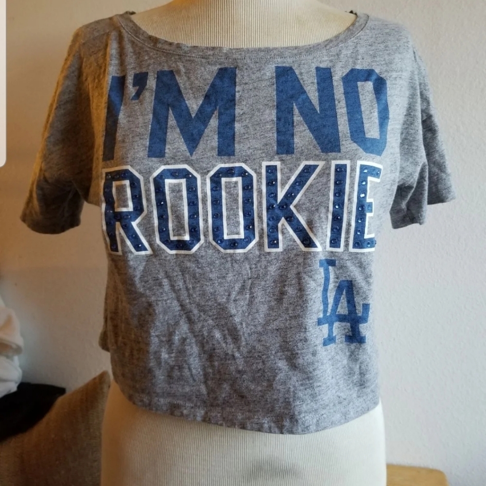 Pink dodgers crop top